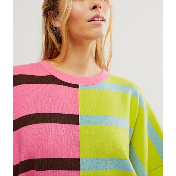 FREE PEOPLE Uptown Stripe Pullover / Aurora Combo - Picture 6 of 12